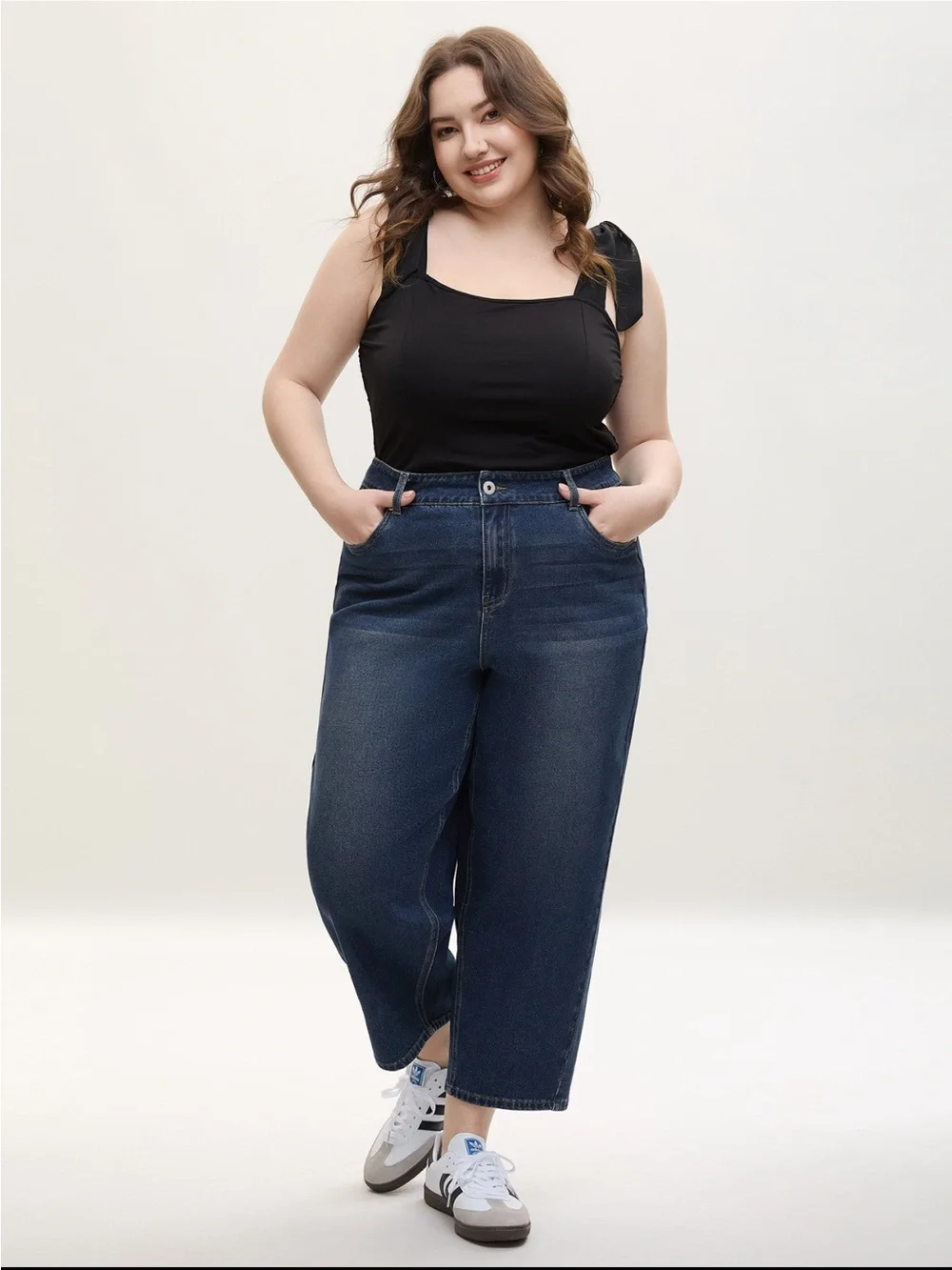 BloomChic Dark Blue Ankle-Length Relaxed Jeans size 16